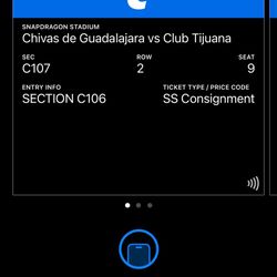 Chivas VS Xolos Snapdragon Stadium 3/23 3:30PM