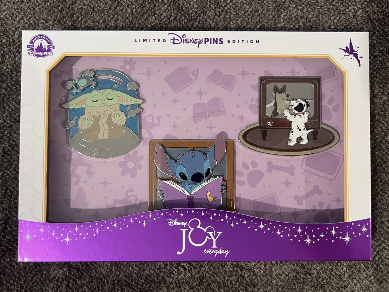 D23 Expo 2024 Joy Everyday Relax Jumbo Disney 3 Pin Box Set Stitch Yoda LE 250
