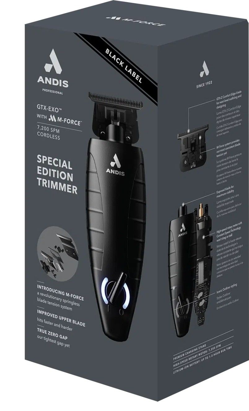 Andis GTX-EXO Black Label Special Edition, Professional Lithium-ion Electric Beard & Hair Trimmer, M-Force Technology, Cordless 