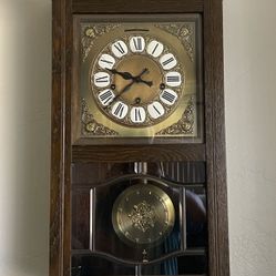Grandfather Pendulum Clock Dual Chimes Wall Hanging Style