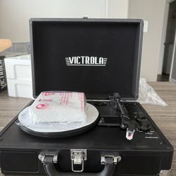 Victrola Bluetooth Turntable 3-Speed with Built-In Speakers and Dust Cover
