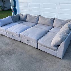 Modular Sectional Free Delivery Feathered Sofa Couch Ottoman 