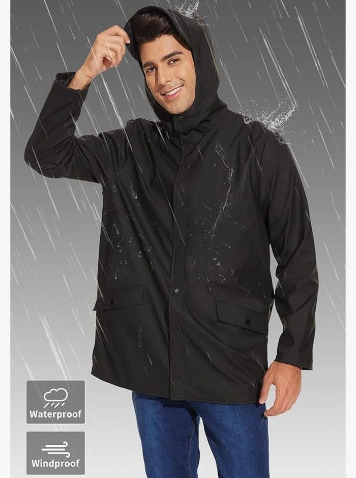 Men's Fashion Raincoat, Brand New, Size Large 