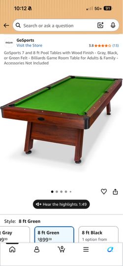 Pool table not free