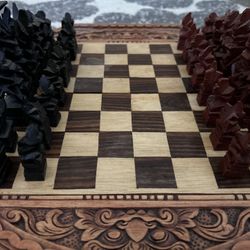 Hand Carved Chess Set (vintage)