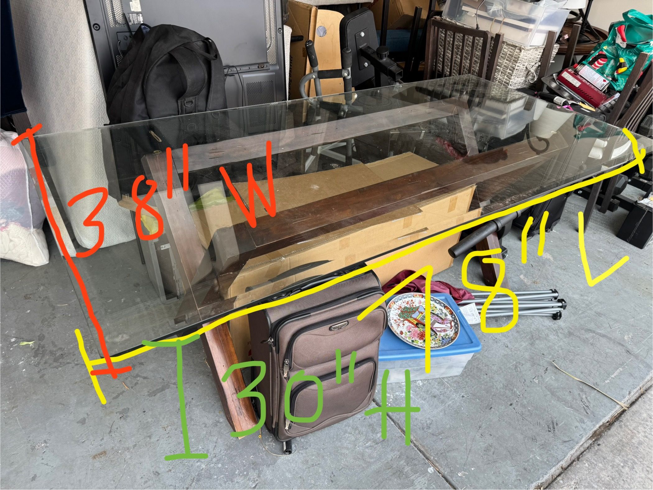 Glass Dining Table On Brown Wooden Legs