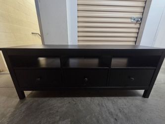 59 Inch IKEA HEMNES TV Unit- Black Espresso TV Bench With 3 Drawers And 4 Shelves