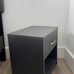 Black Nightstand with Drawer