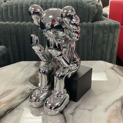 Chrome Silver Sitting Sculpture 