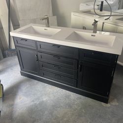 Two Sink Vanity With Faucets