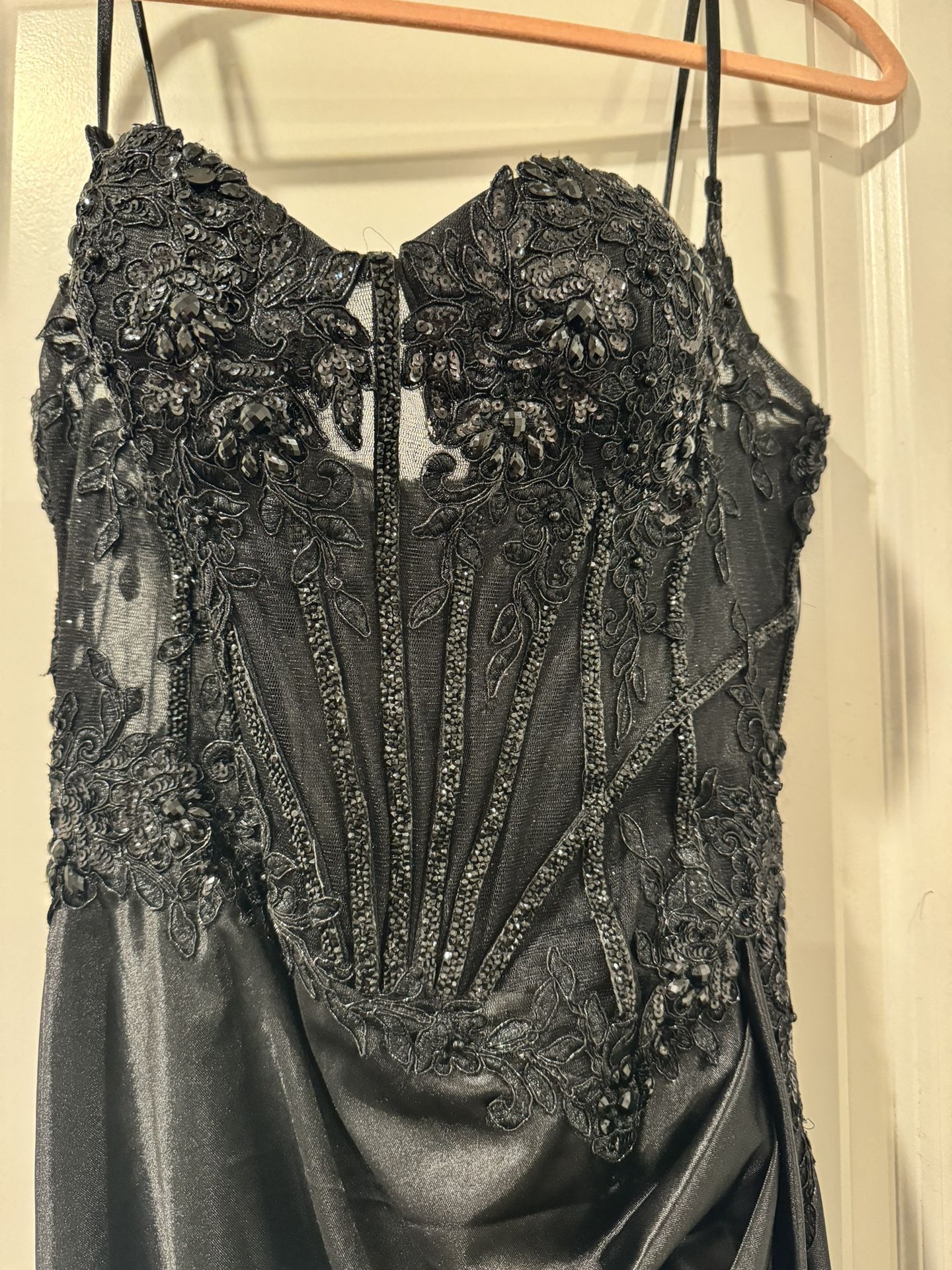 Black Corset Top Formal Gown