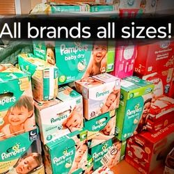 Diapers All Sizes Multiple Popular Brands