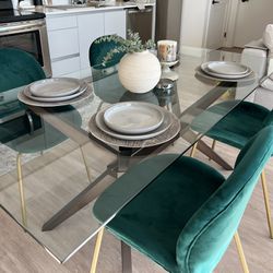 Dining Glass Table W/6 Chairs 