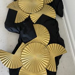 2 Gold solid meta Wall Decor 