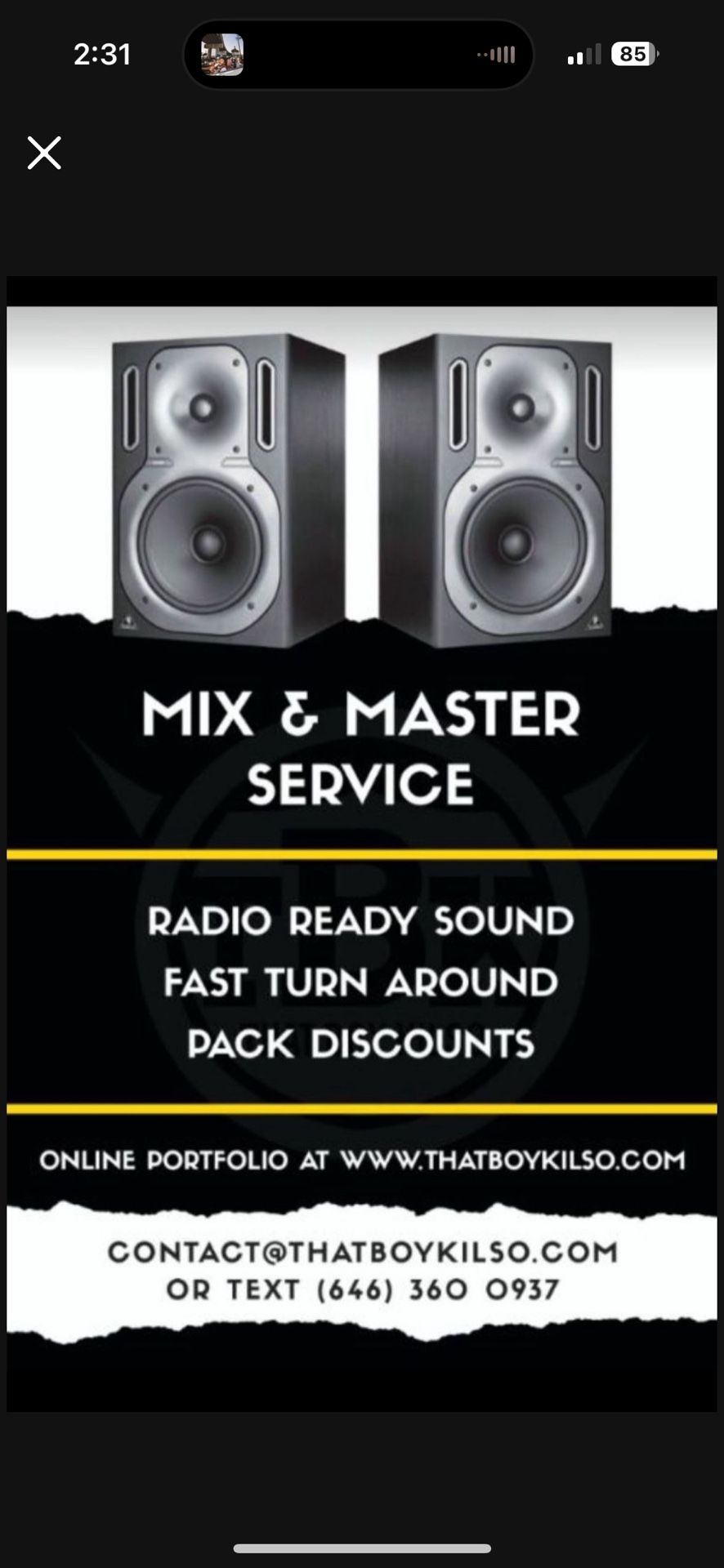 Logic and Protools mixing and mastering services