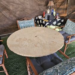 Solid Patio Set With Chairs And Umbrella 