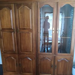 Eathan Allen Armour And China Cabinet 