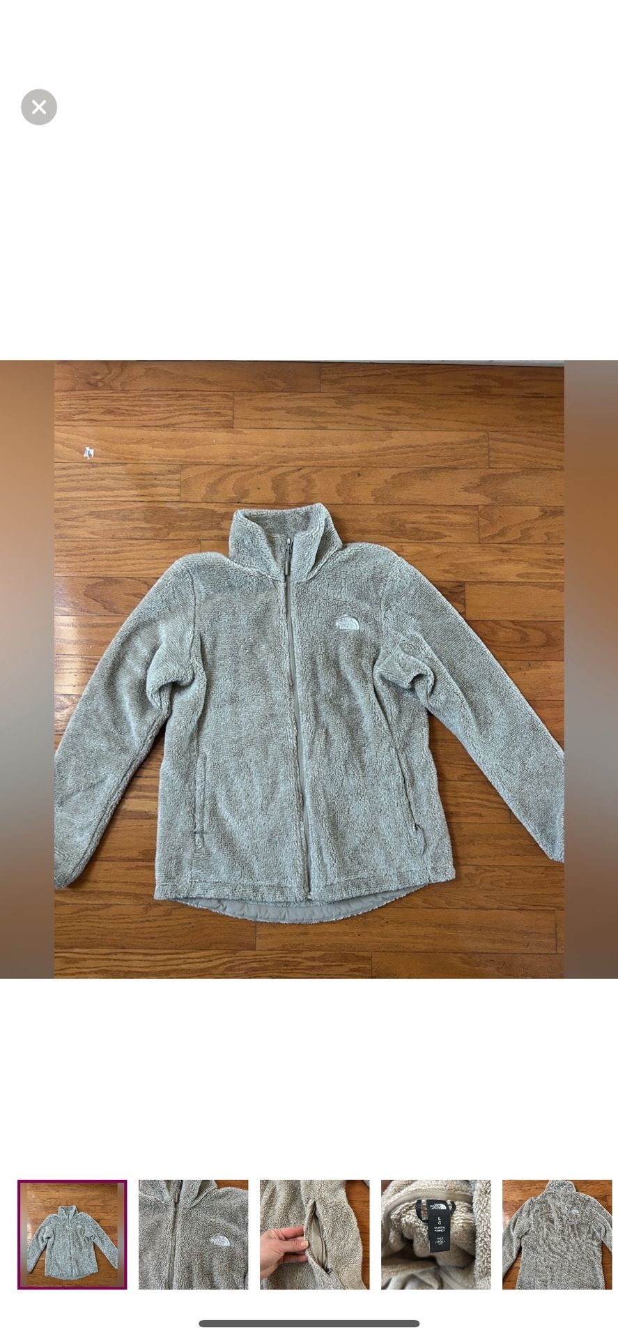 Like new The North Face women full zip Fleece Jacket in Tan size L