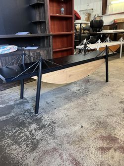 Sailboat-Shaped TV Stand, 70.87 inch Modern Entertainment Center with Drawer, MDF Wood Media Console Table, Unique Nautical Design, Sturdy Metal Suppo