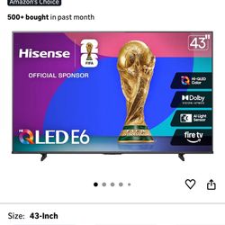 Hisense 43" E6 Cinema Series Hi-QLED 4K UHD Smart Fire TV (43E6QF, 2025 Model