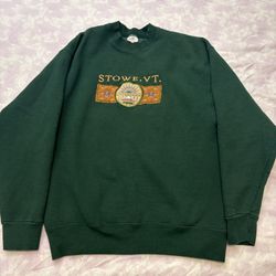 Vintage 90s Fruit of the loom Stown, VT Green Crewneck Size Large