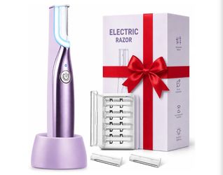 Sonic Dermaplane Razor for Women Face, Rechargeable Facial Hair Remover with 3 Speeds & LED Light, Dermaplaning Tool for Peach Fuzz and Exfoliation, 1