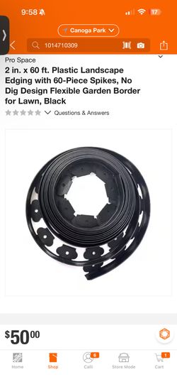 2 in. x 60 ft. Plastic Landscape Edging with 60-Piece Spikes, No Dig Design Flexible Garden Border for Lawn, Black