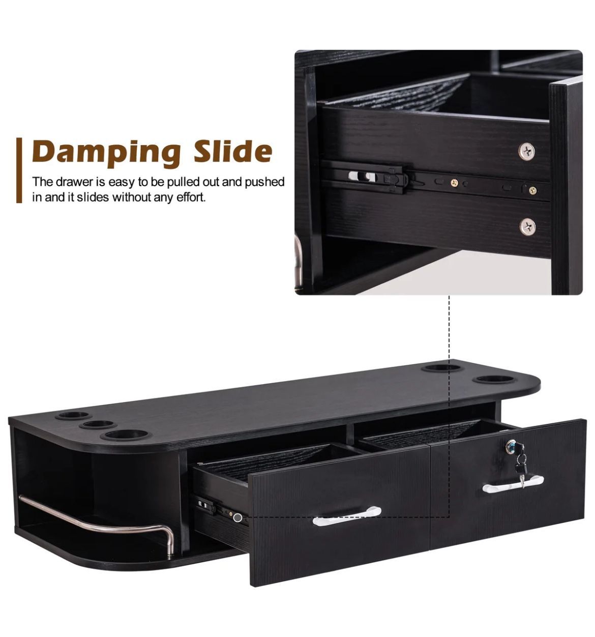 Salon wall-mounted styling station