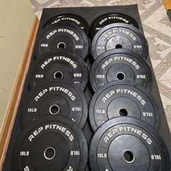 280lb Rep Fitness Bumper Plate Set 