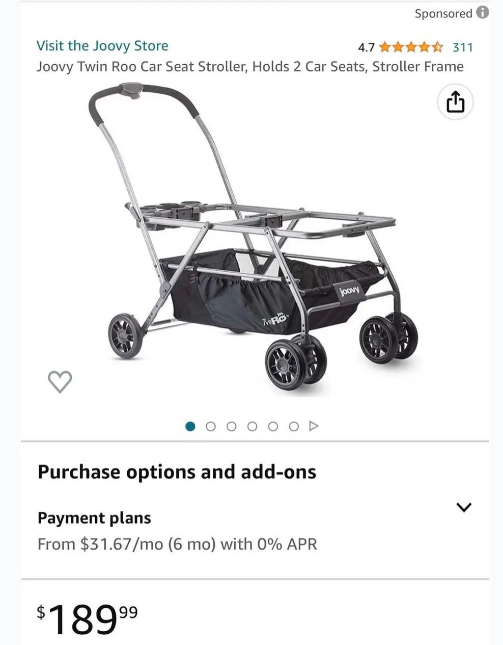 Joovy Twin Roo Car Seat Stroller
