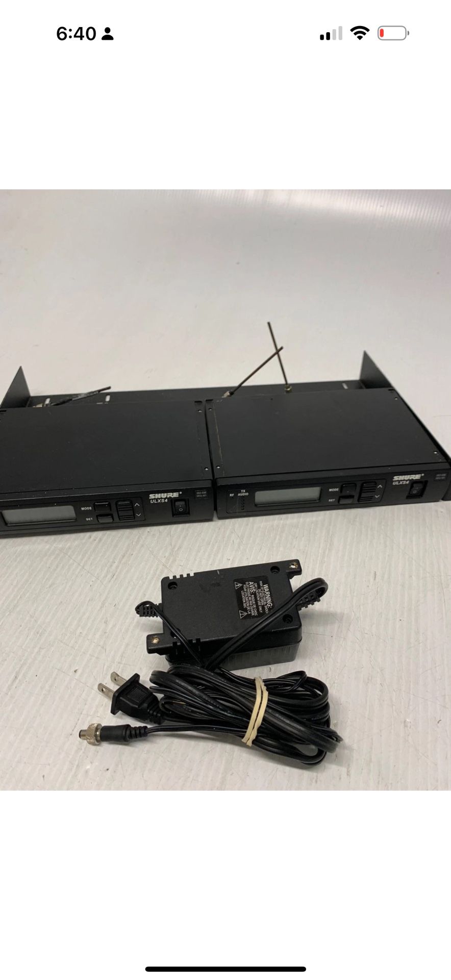 Shure ULXS4 Wireless Receiver 662-698MHz-M1/ AC Adapter Lot 2