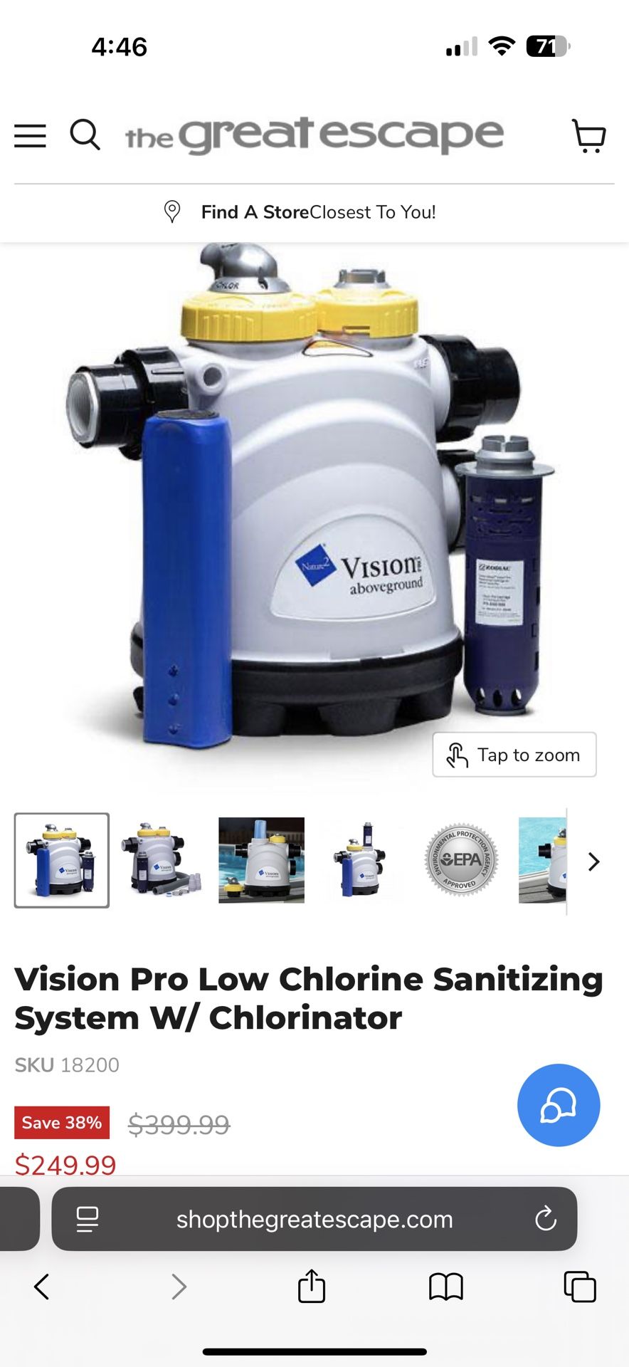 Nature 2 Vision Pro Above Ground Pool Sanitizer