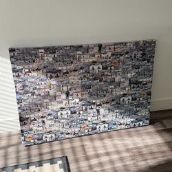 Large 47 X 36 Cityscape Buildings Print On Canvas Wall Art Decor 