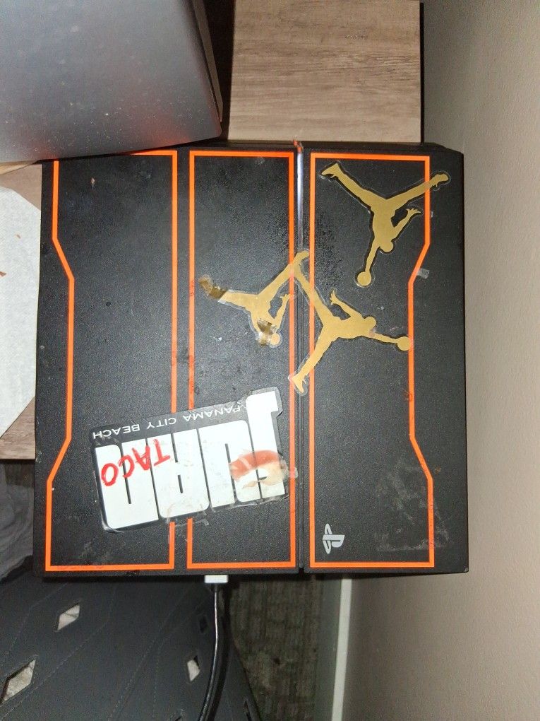 Ps4 With Controller And Cords And Monitor