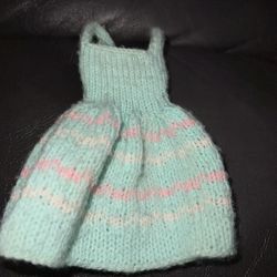 Vintage knitted Barbie doll dress 