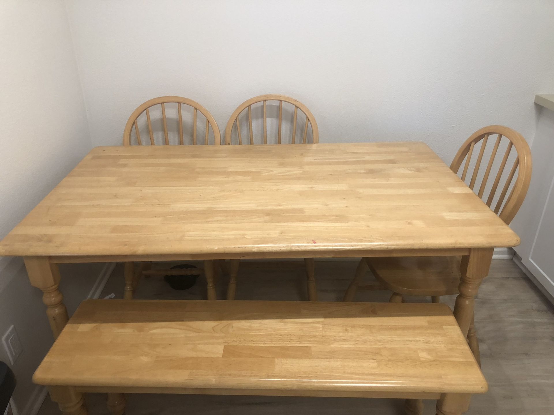 Wooden rectangle kitchen table