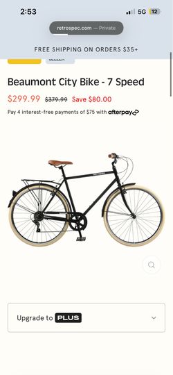 Black Retrospec Beaumont City Bicycle - 7 Speed