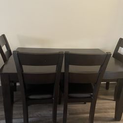 Wooden Dining Table With 4 Chairs