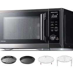 TOSHIBA Countertop Microwave Oven Air Fryer Combo, Inverter,  Open box item is new!  The Toshiba 7-in-1 Countertop Microwave Oven Air Fryer Combo is a