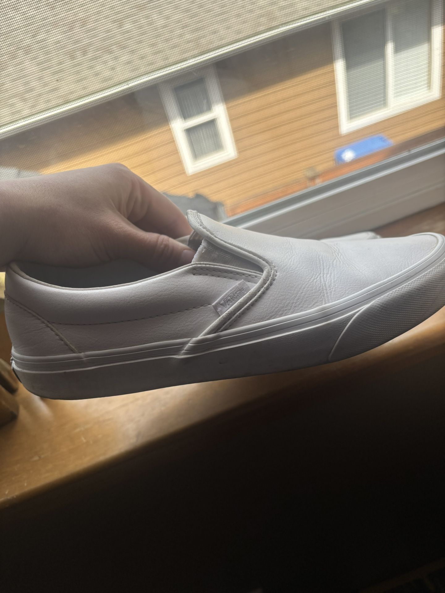 White Leather Vans