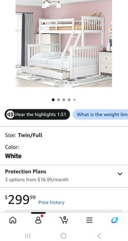 Bunk bed twin over full white