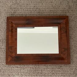 Vintage Wood Frame Wall Mirror | 26" x 20"