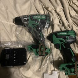 Metabo New Drill Set With 2 Batteries And Charger And Toolbag