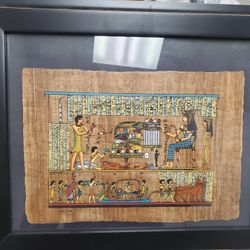Natural papyrus paper made from papyrus leaves with pharaonic drawings
