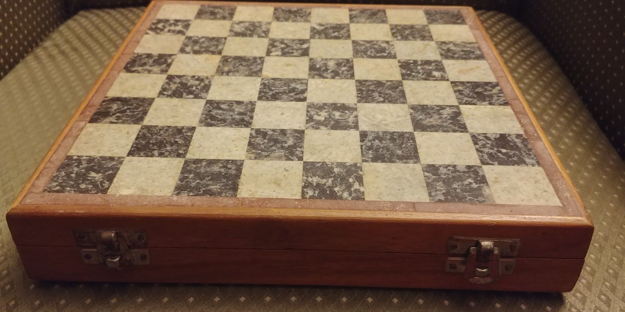 Marble and Wood Chess Set Handmade Pieces