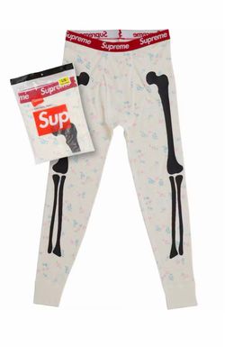 Supreme x Hanes Thermal Pants Bones Floral LARGE