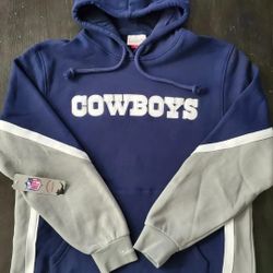 New Men's Dallas Cowboys Mitchell & Ness Final Seconds Fleece Pullover Hoodie Size Large