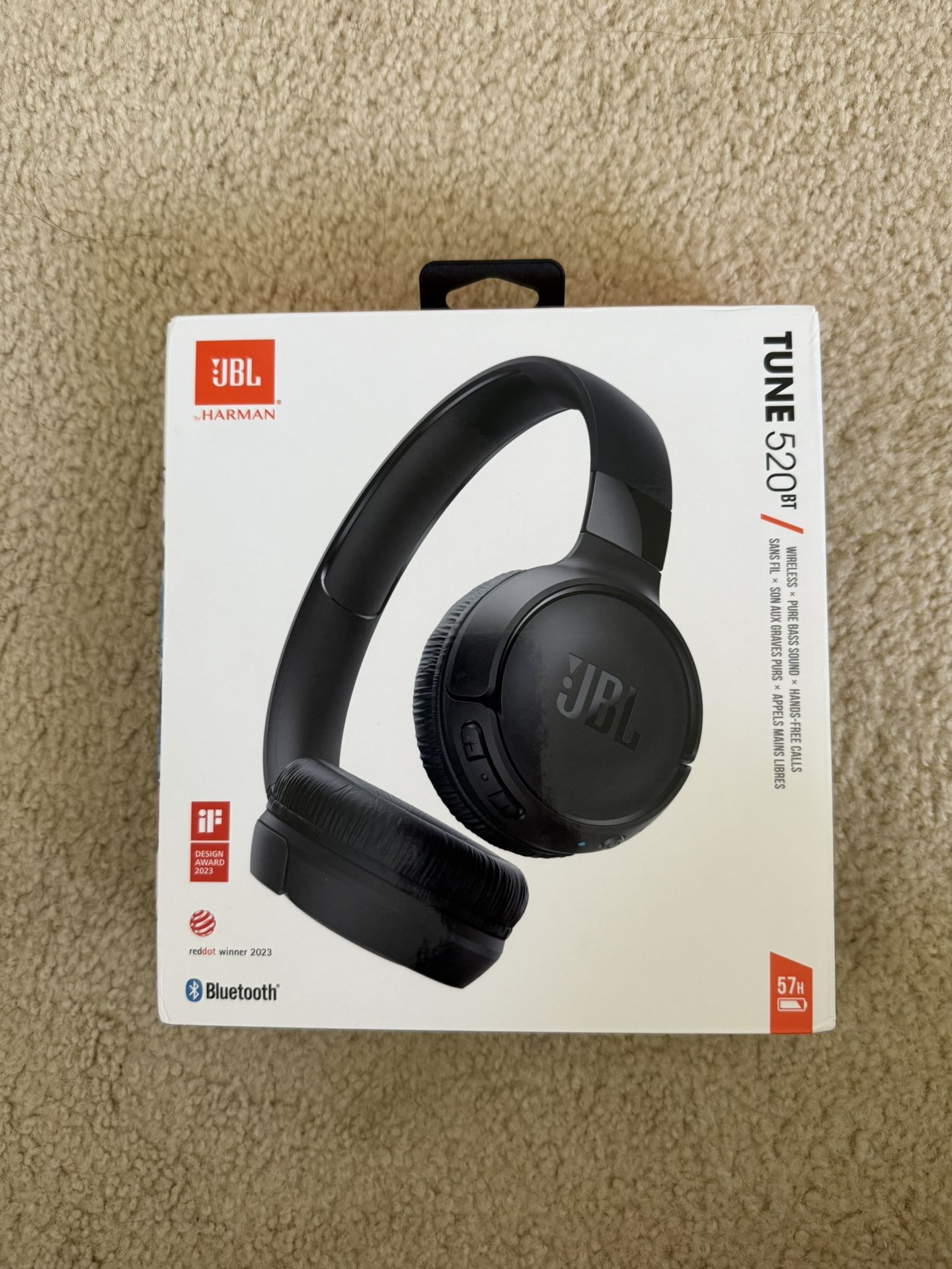 JBL 520 BT Wireless Black Headphones