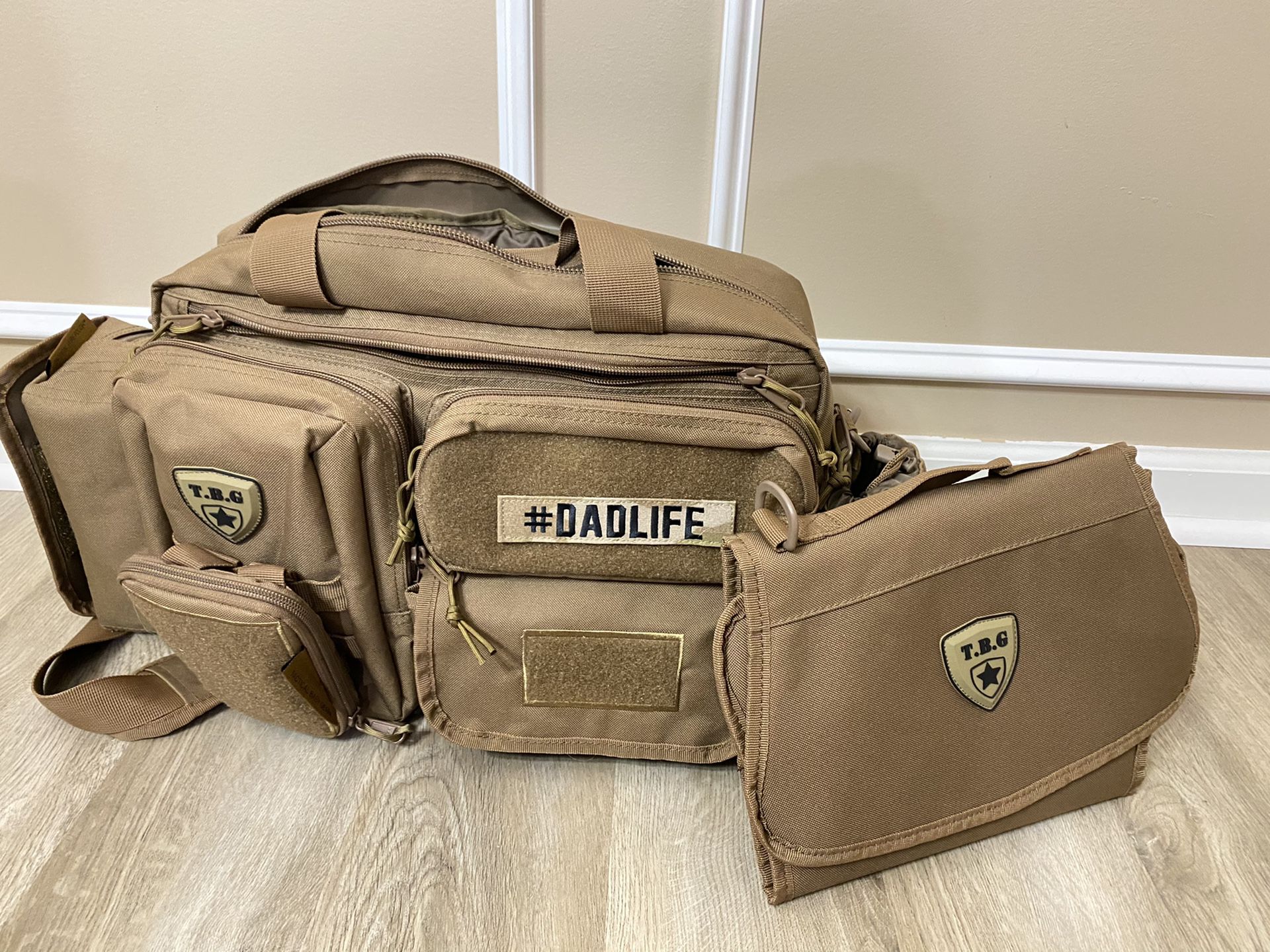 Tactical Baby gear diaper bag with added accessories