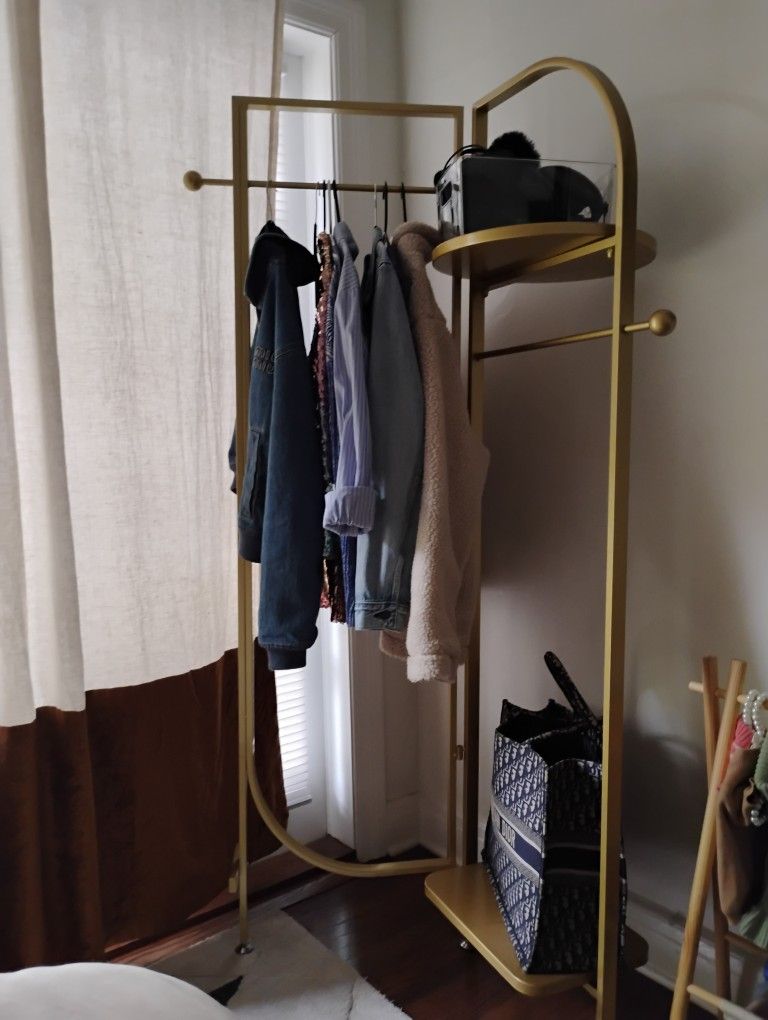 Beautiful Gold Colored Clothing Rack